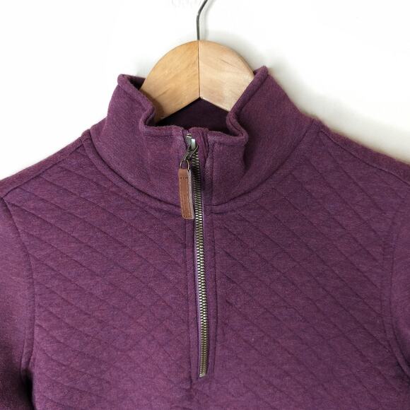 LL Bean Quilted Quarter-Zip Pullover Sweatshirt - Picture 2 of 8